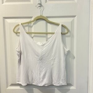 Dana Buchman Luxe White Shell Tank Top V Neck Shaping Corset‎ Stretch Fitted